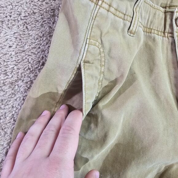 Old Navy Utility Pants Womens 4P Khaki Tan Stretch Cotton Wide Leg Casual - Picture 4 of 13